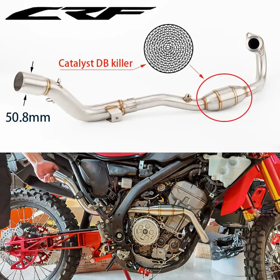 Collecteur d'échappement de moto pour Honda, CRF250L, Rally 2017-2020, CRF300L, Rally 2021-2023, CRF
