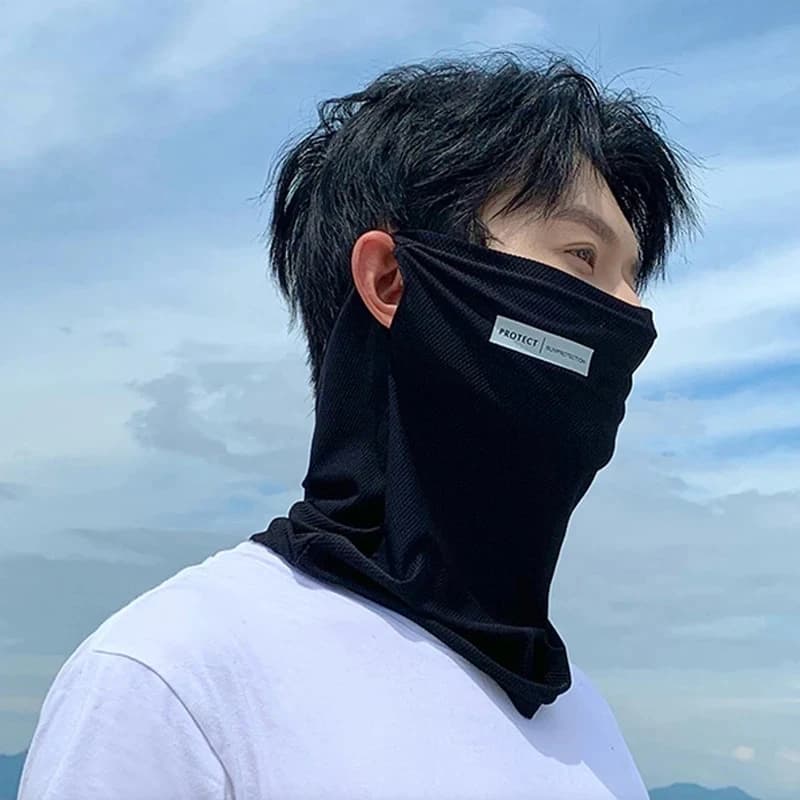 Masque de Protection solaire d'été en soie glacée pour hommes et femmes, couverture faciale de cycli