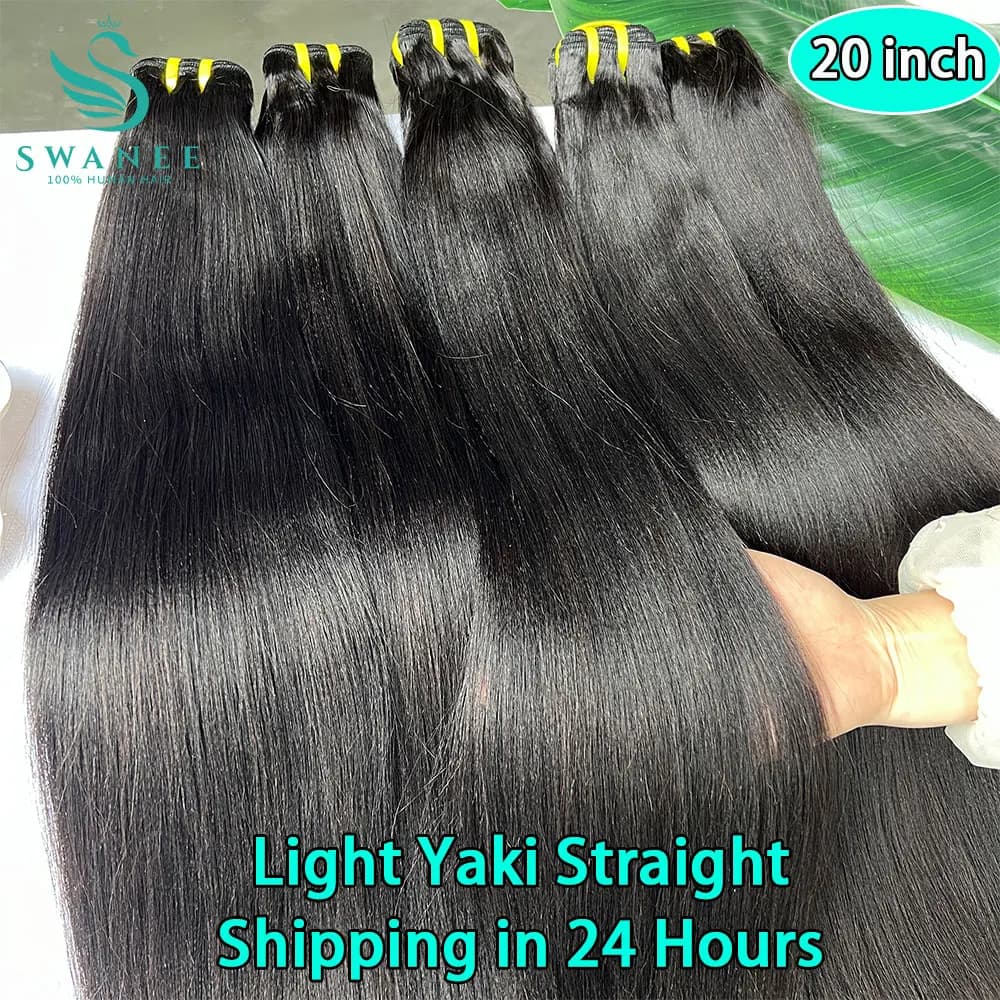 Extensions de cheveux humains vierges bruts 100% naturels, lisses, effet Yaki, vente en gros # Lot d