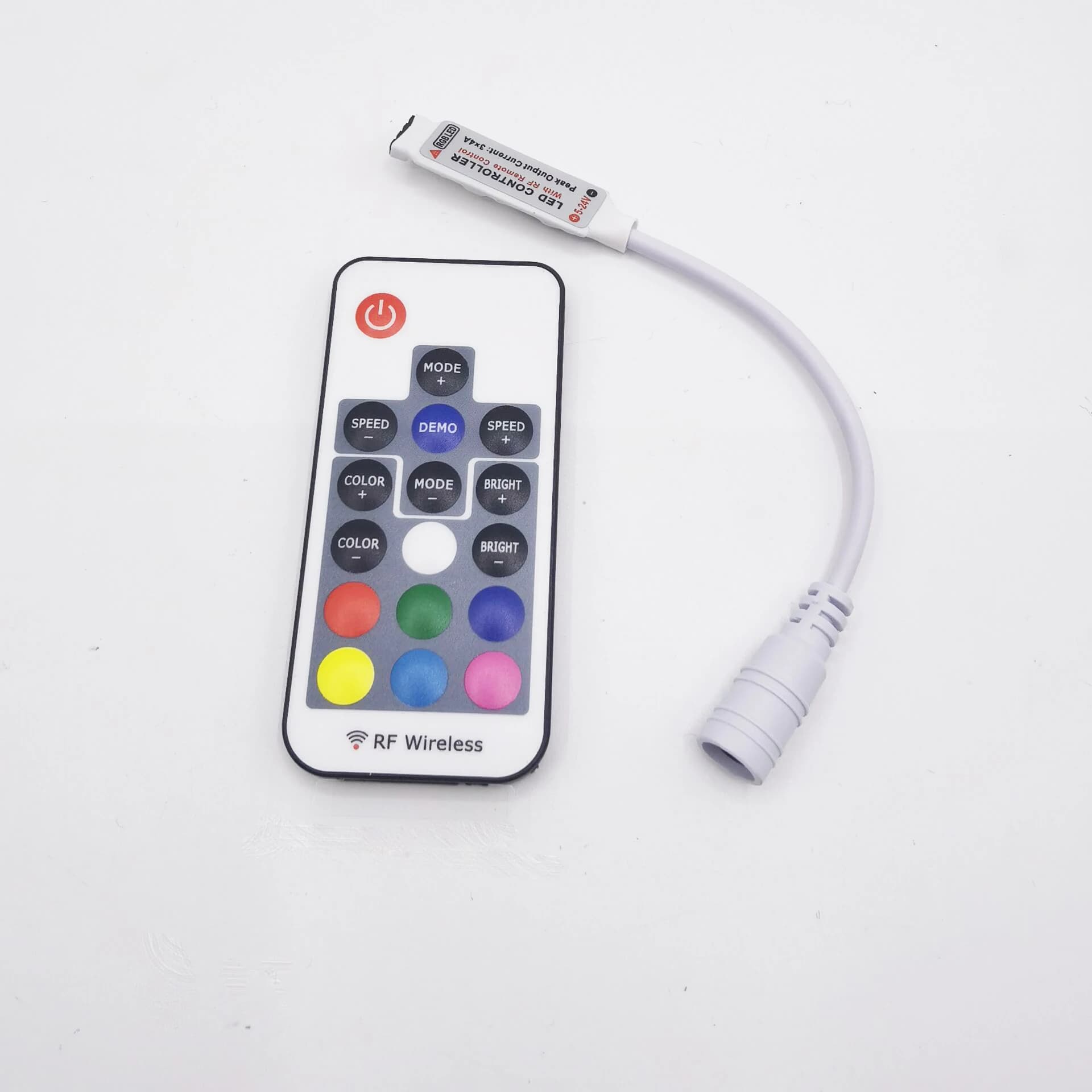 Mini télécommande de gradation LED sans fil RF à 17 touches pour bandes de couleur RGB 5050/3528/573