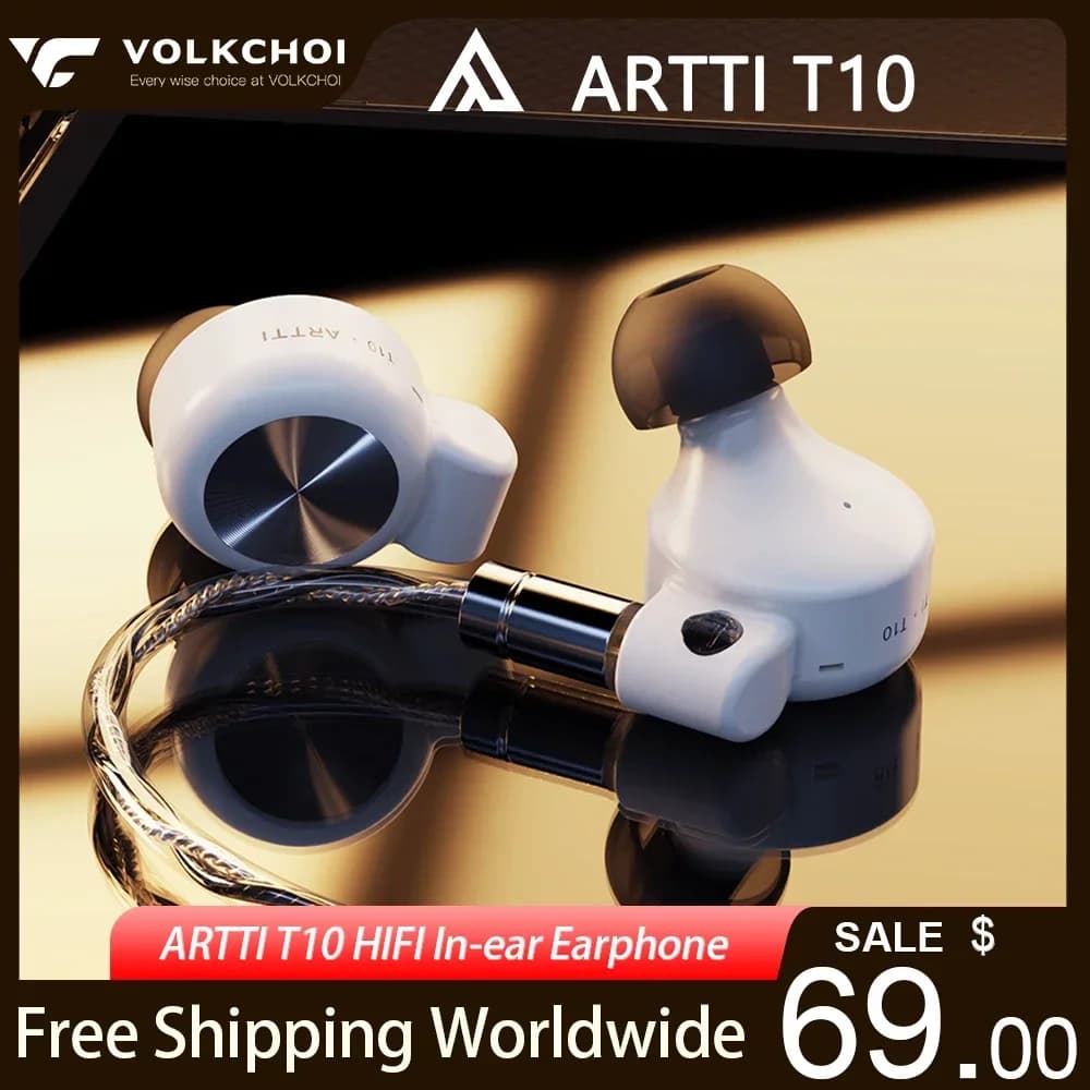 ARTTI T10 – écouteurs intra-auriculaires HIFI, avec pilote planaire de 14.2mm, connecteur détachable