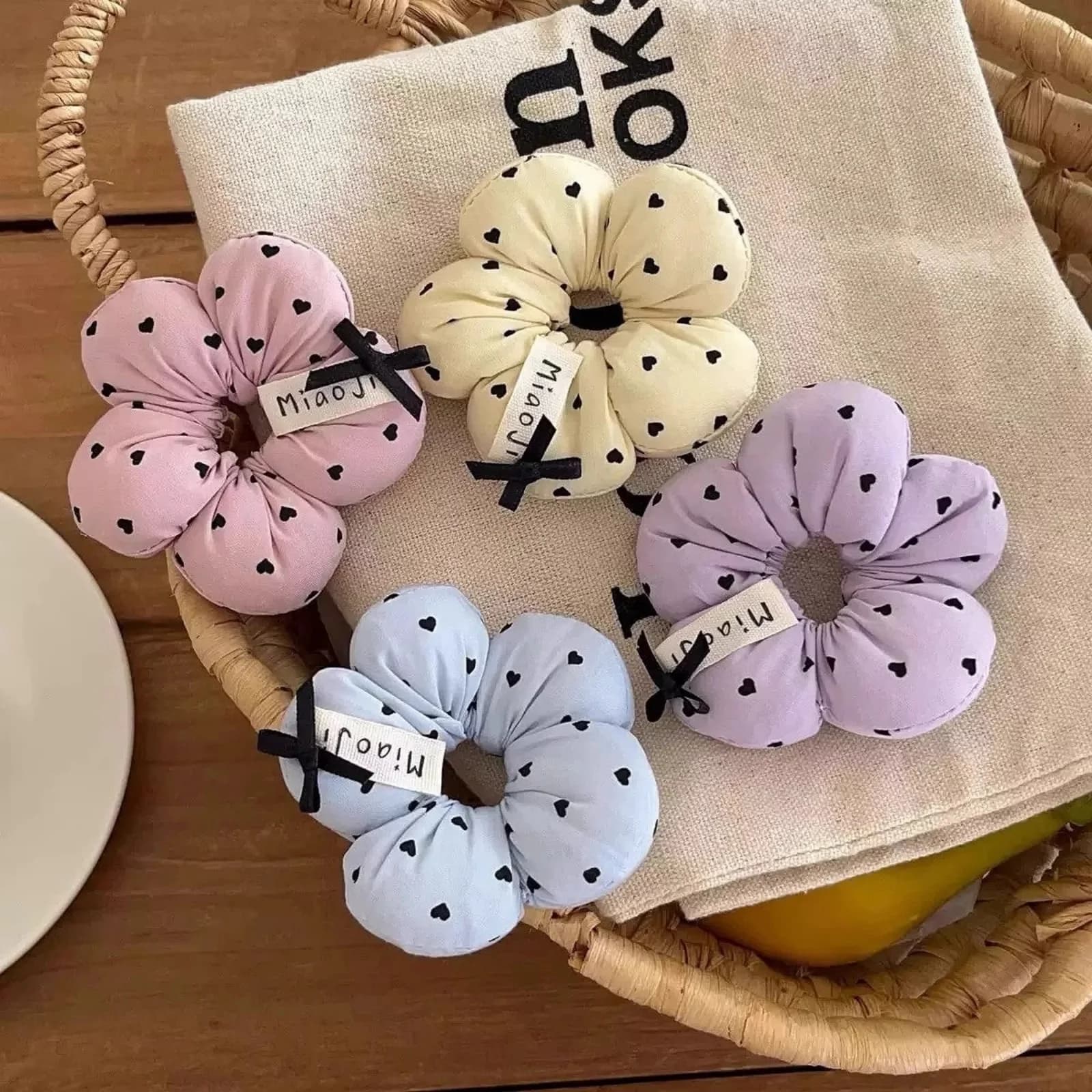 Chouchous pour cheveux en forme de fleur pour enfants, 1 pièce, attaches élastiques imprimées en for