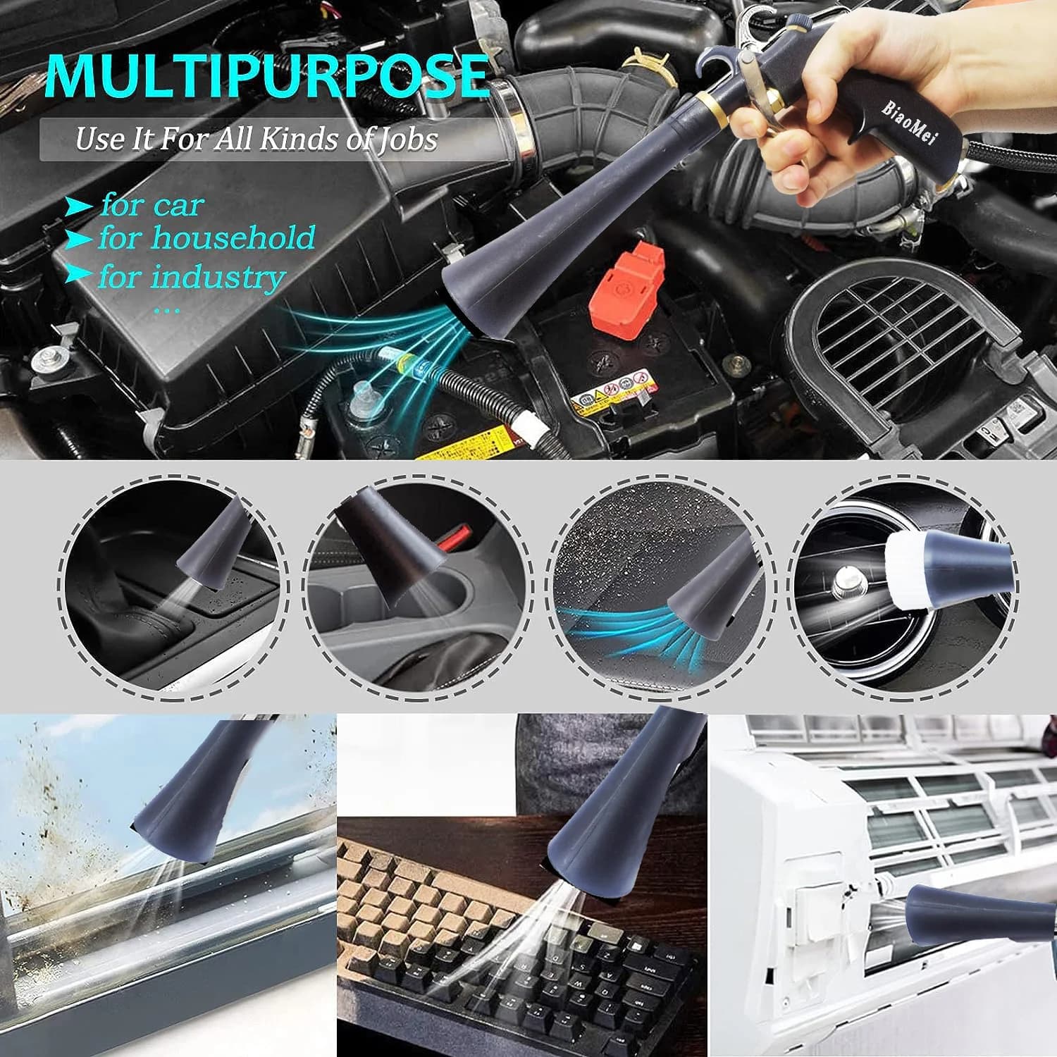 Z-014Portable High Quality Japanese Stainless Bearring Tube Dry Wash Blowing Gun Tornador Gun with A