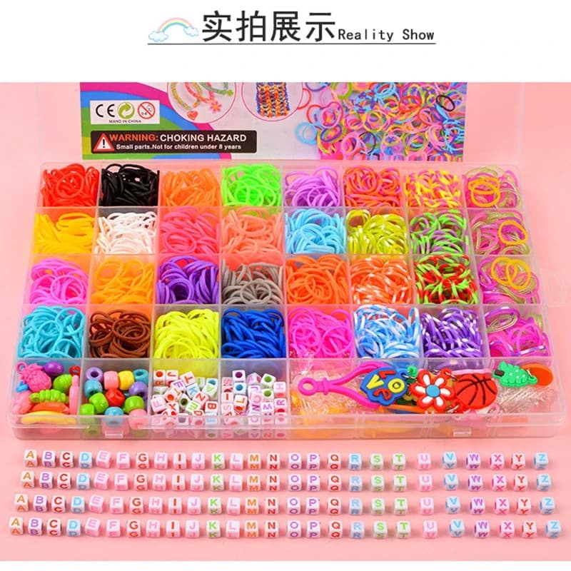 Ensemble de bandes de métier à tisser colorées créatives, Kit de fabrication de bracelets arc-en-cie