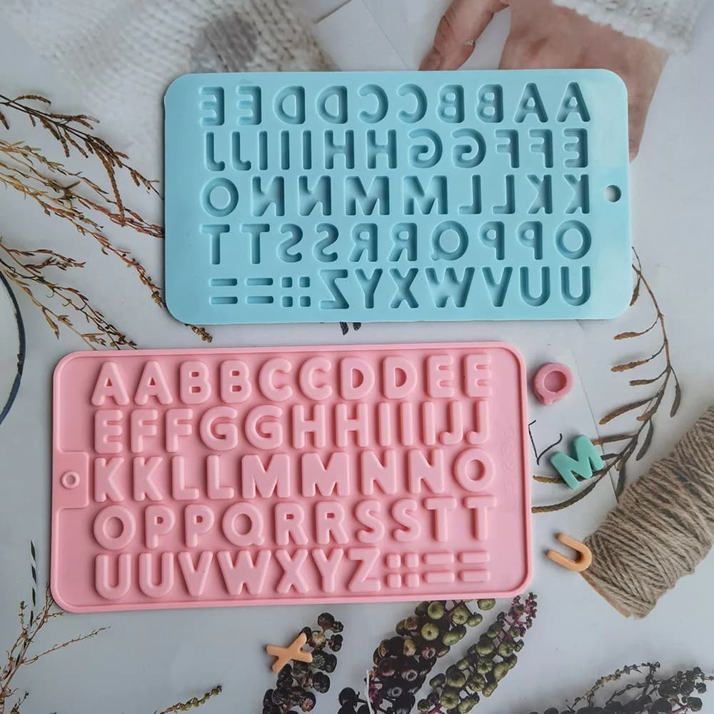 Moule à chocolat en Silicone avec lettres et chiffres, Alphabet, biscuits, bonbons, gâteaux, plateau
