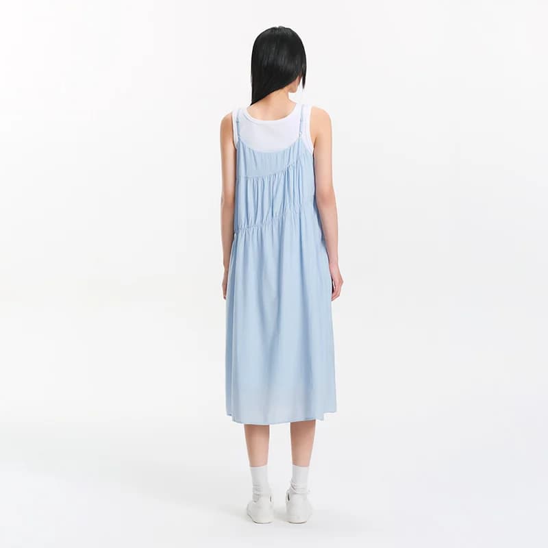 Ensemble Robe Débardeur Femme Semir 2025 – Collection Été Couleur Unie Texturée Ourlet Irrégulier Ef