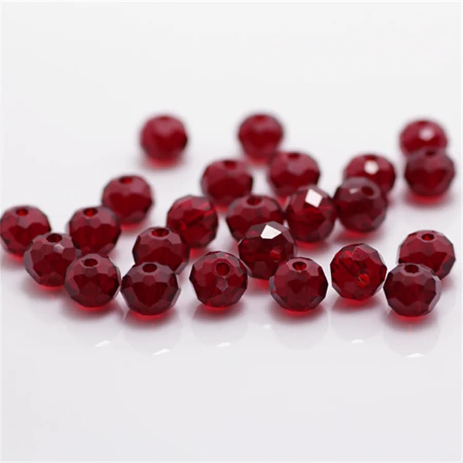 Isywaka couleurs rouge foncé 4*6mm 50pcs Rondelle autriche perles de verre de cristal à facettes per