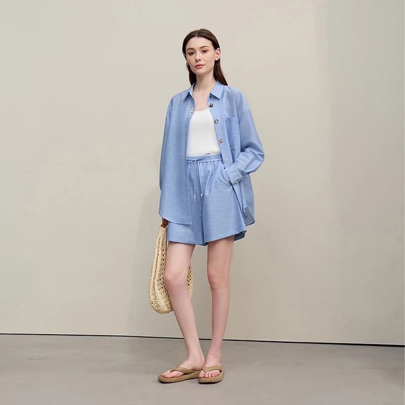 Chemises décontractées pour femmes Amii, Nouvelle collection été 2026, Style vacances, Ensemble shor