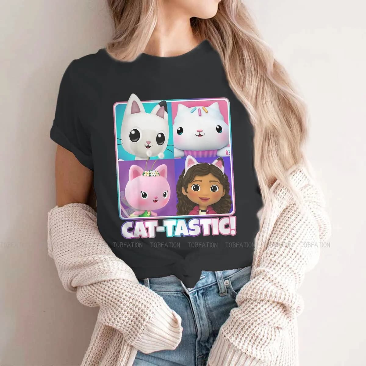 T-shirt pour femmes, boîte de bébé, 5XL, maison de poupée, Gabby, dessin animé, Tops créatifs, t-shi