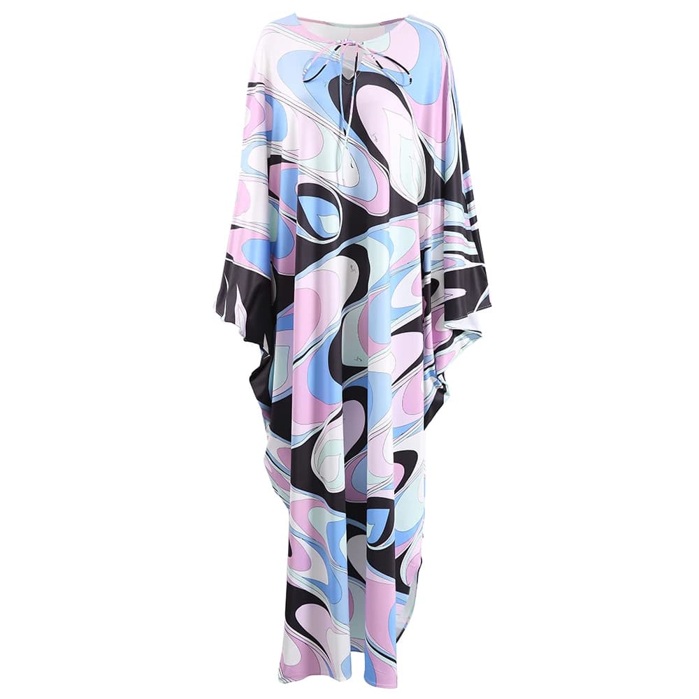 Robe longue décontractée pour femmes, élégante, ample, col rond, manches chauve-souris, nouveau Styl