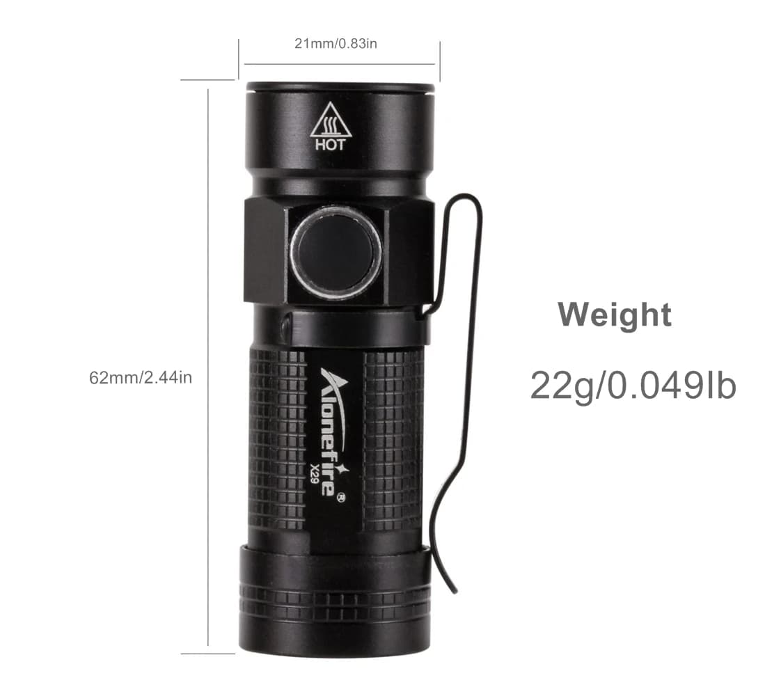 X29 LED Portable Mini lampe de poche LED 12 hr longue endurance pêche randonnée enfant dame sac à do