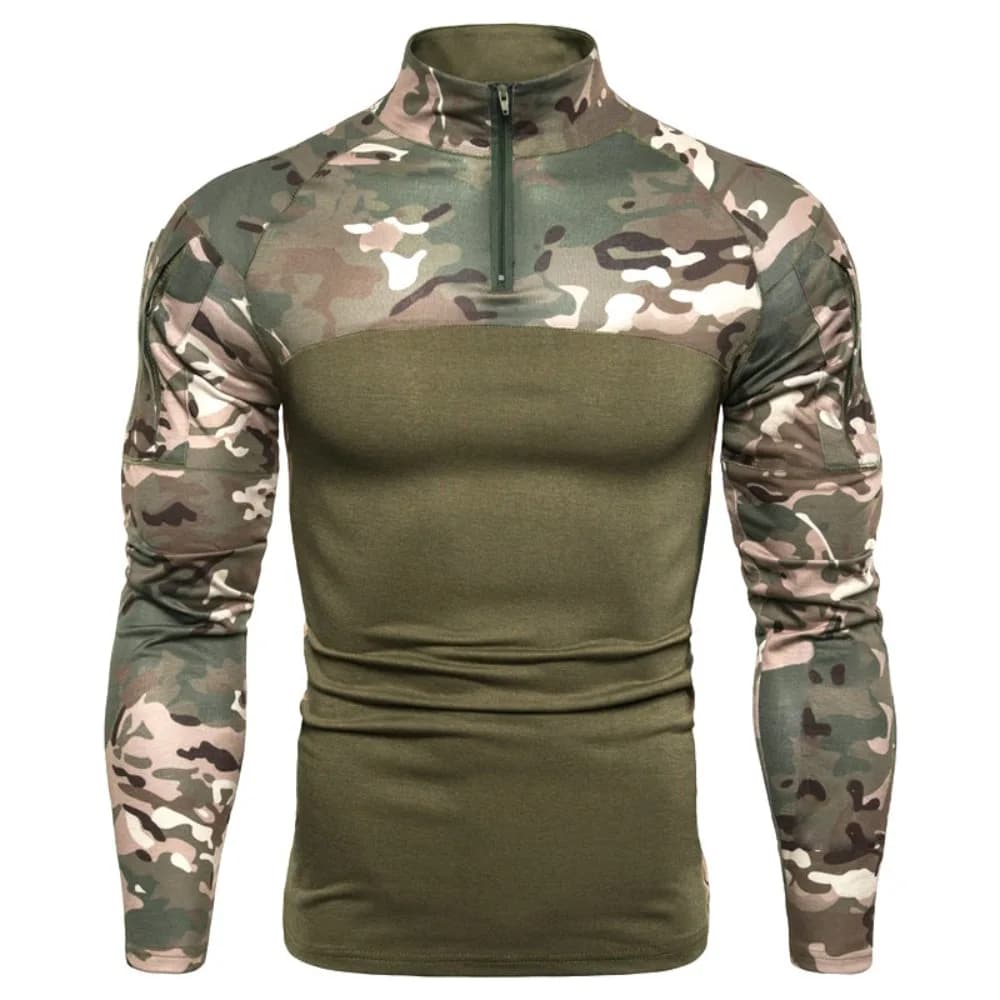Sweat-shirt tactique à capuche pour hommes, pull d'extérieur à manches longues, léger, col montant, 