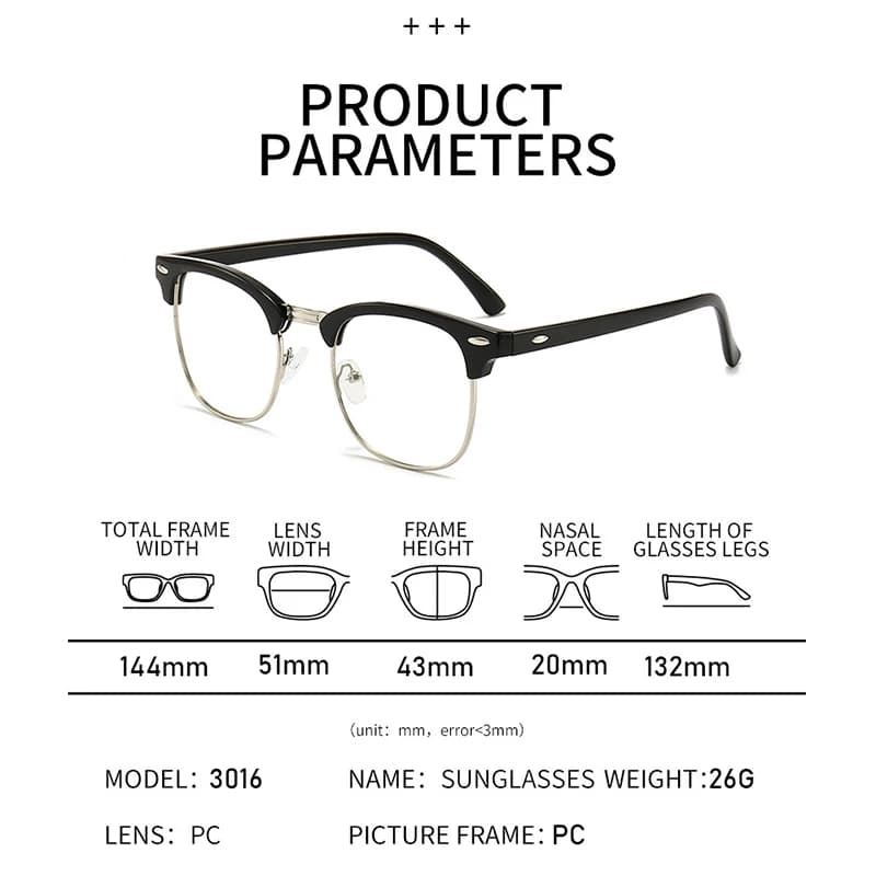 Lunettes rétro Anti-lumière bleue pour hommes et femmes, demi-monture classique Vintage, blocage de 