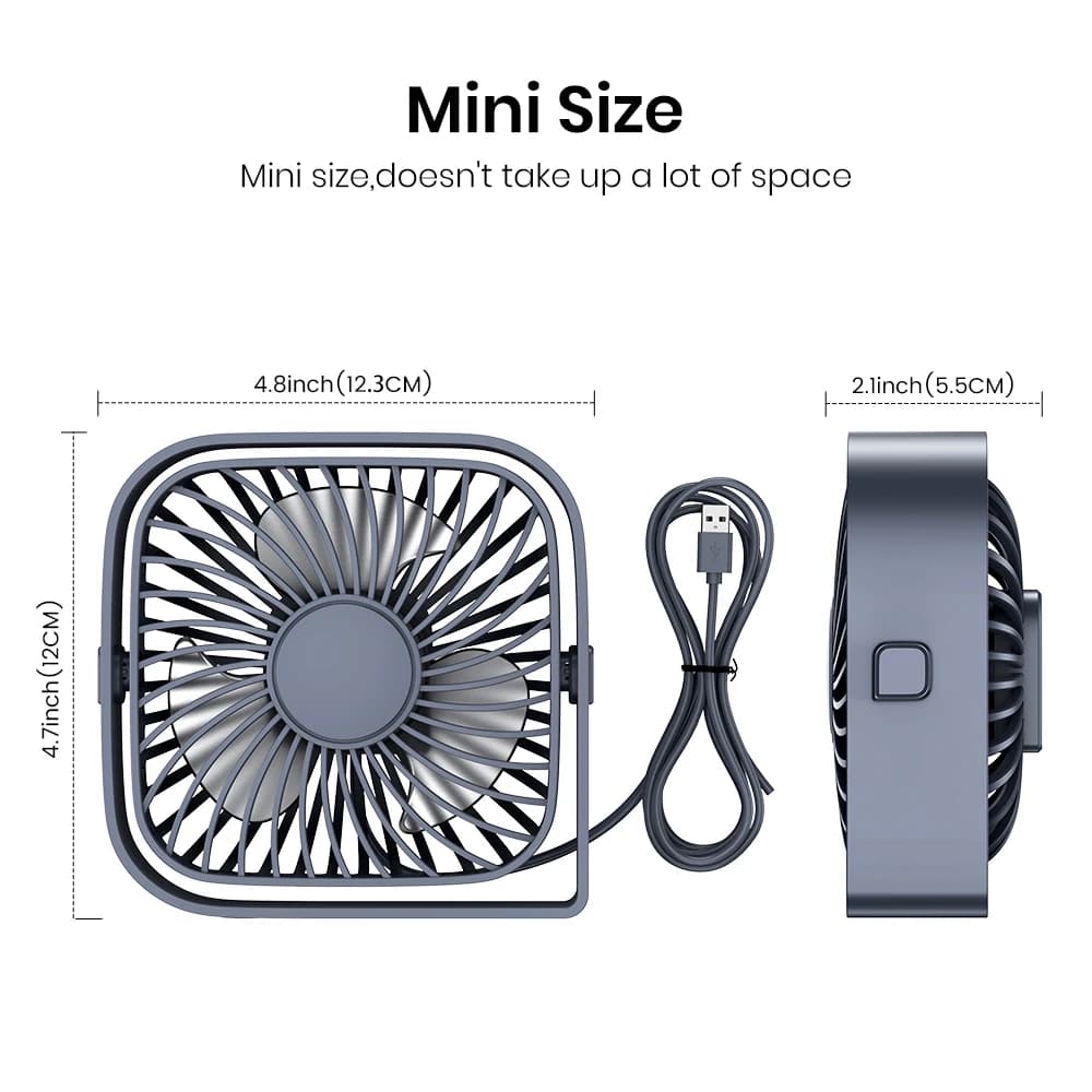 TOPK Ventilateur de bureau USB, mini ventilateur portable, ventilateur de refroidissement de table d