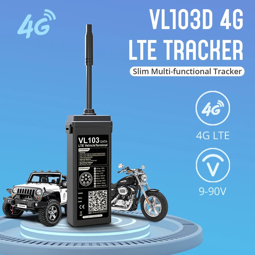 JIMIMAX VL103D/M Mini localisateur 4G télécommande voiture GPS Tracker alarme pour moto RS485 en tem