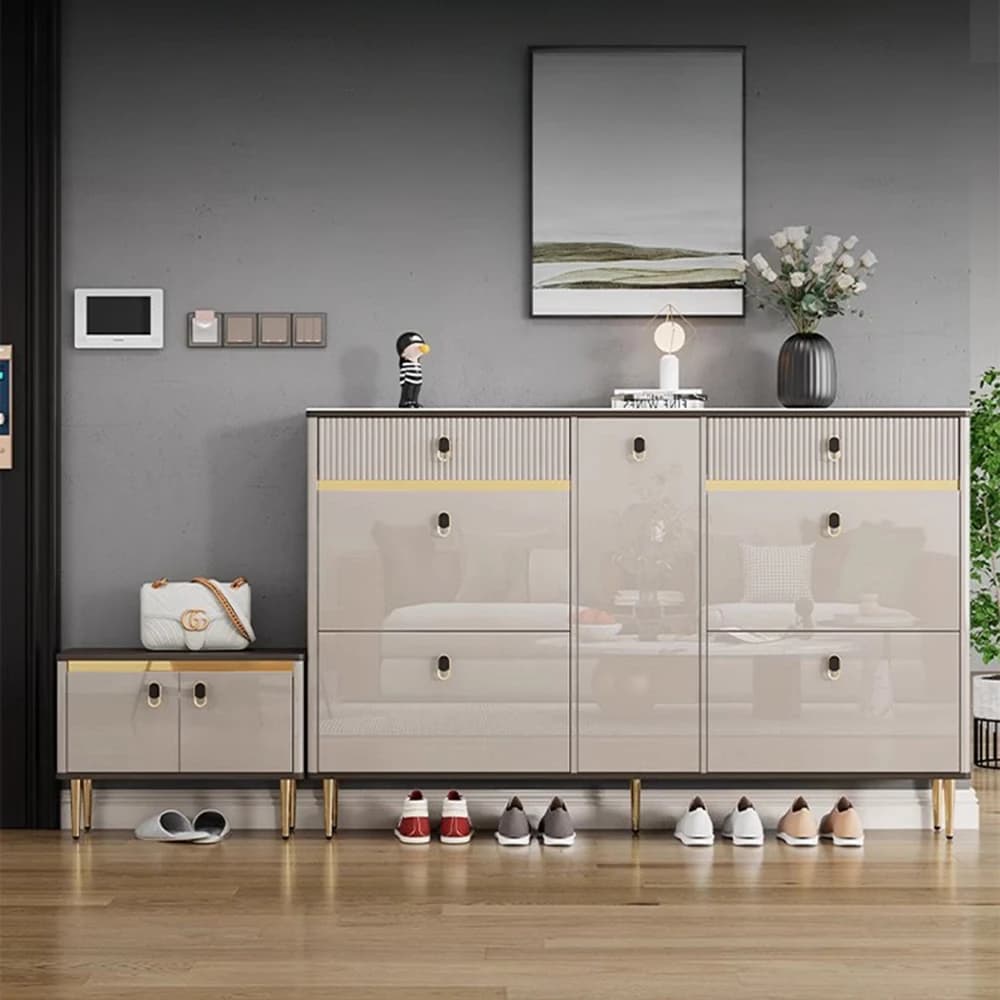 Tiroirs blancs étagère étagère à Chaussures 3 couches étroit permettant de gagner de l'espace Armoir