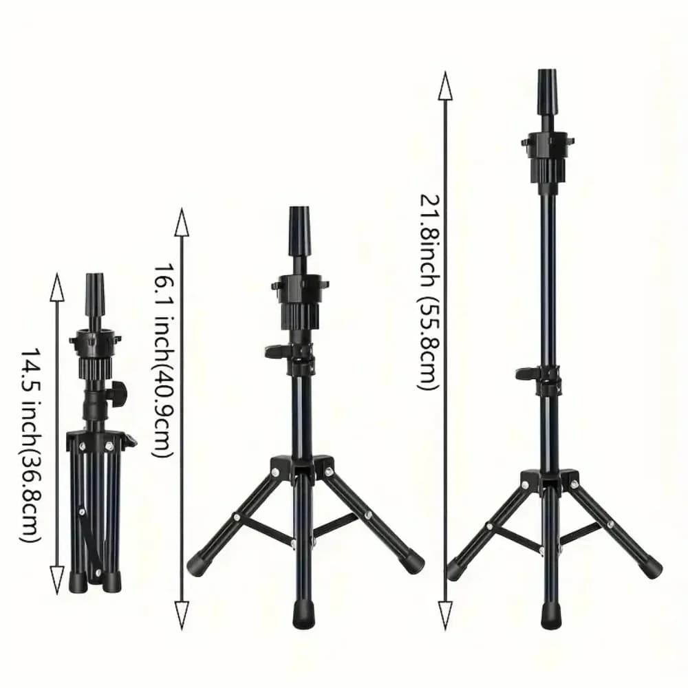 Support de perruque et ensemble combiné de 22 pouces, support de tête de perruque en toile avec tête