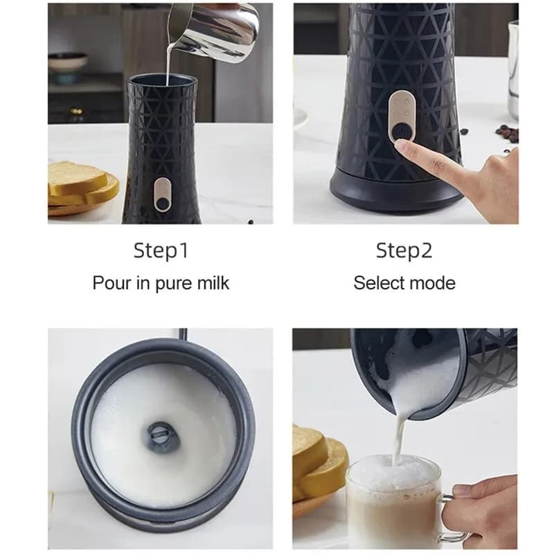 Mousseur à lait électrique automatique, chaud et froid, mousseur pour latte, chocolats, cappuccino, 