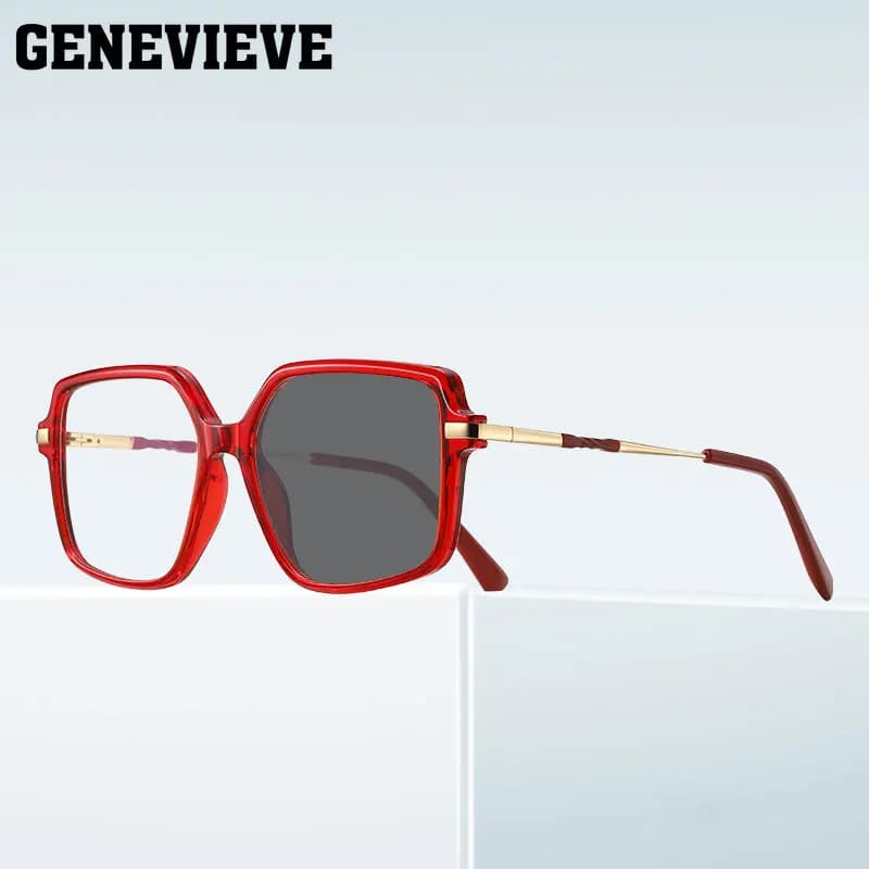 SENEVIEVE-Lunettes de soleil photochromiques anti-bleu à grand cadre, lunettes de soleil à base d'he