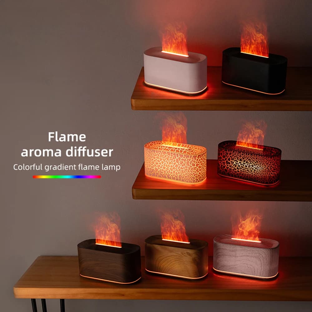 Diffuseur d'huiles essentielles de flamme, humidificateur diffuseur de flamme colorée, diffuseur d'h