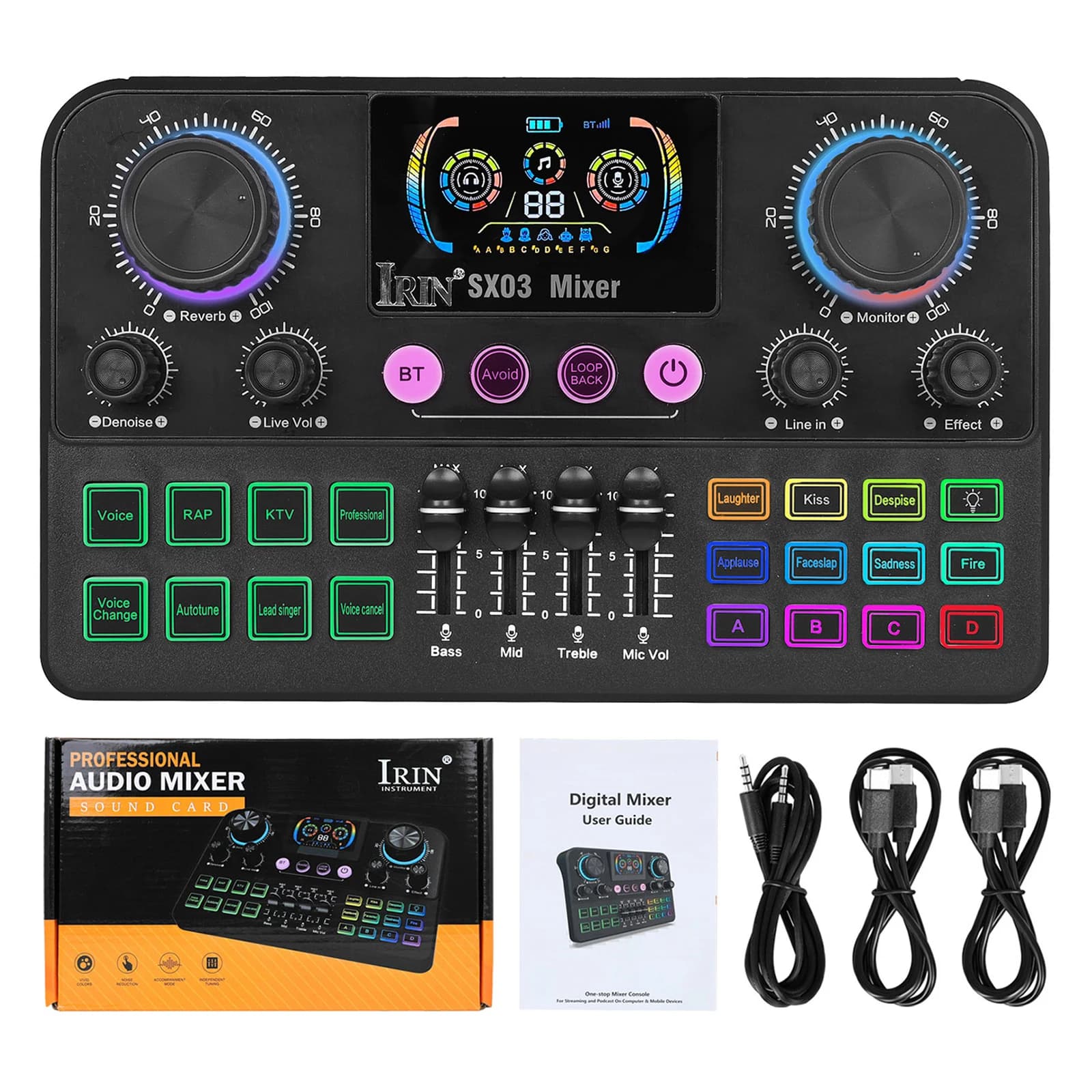 Carte son IRIN SX03 pour karaoké, diffusion, chant KTV, mixage audio en direct, équipement de podcas