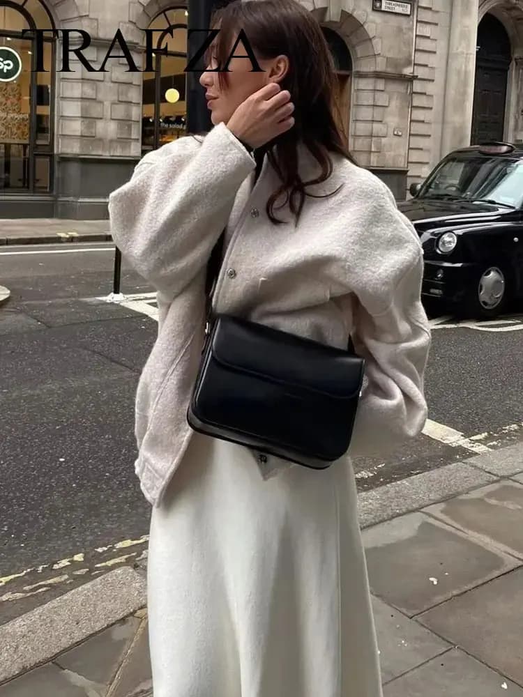 HH femmes élégant solide manteau bouton à manches longues poche Bomber 4 couleurs veste femme printe