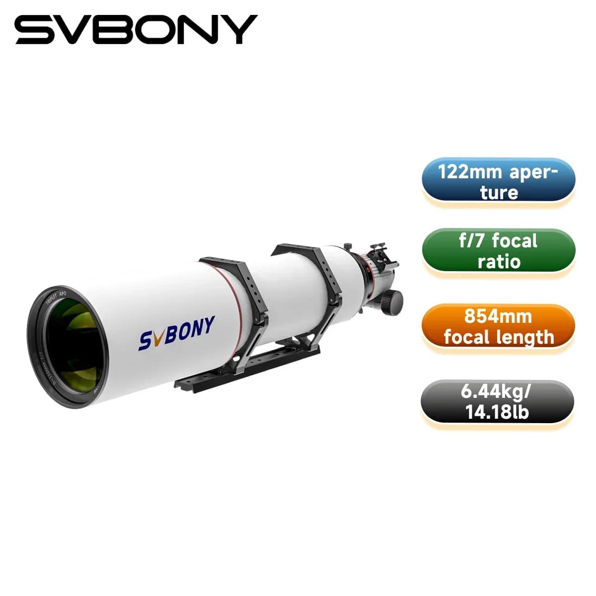 Svbony SV550 80/122mm APO télescope FPL51 réfracteur triple apochromatique OTA pour l'observation vi