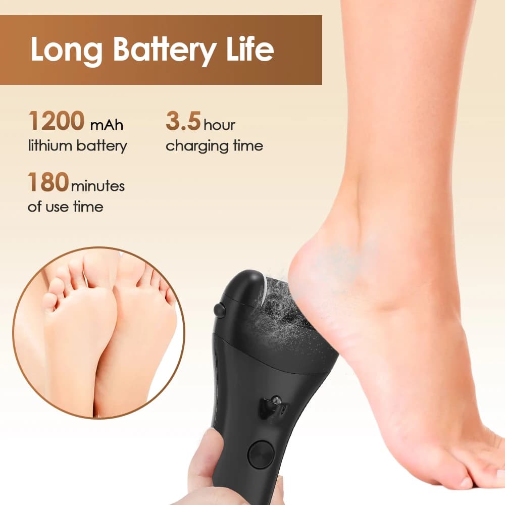 Broyeur de pieds électrique avec affichage numérique, dissolvant de callosités Rechargeable IPX4, li