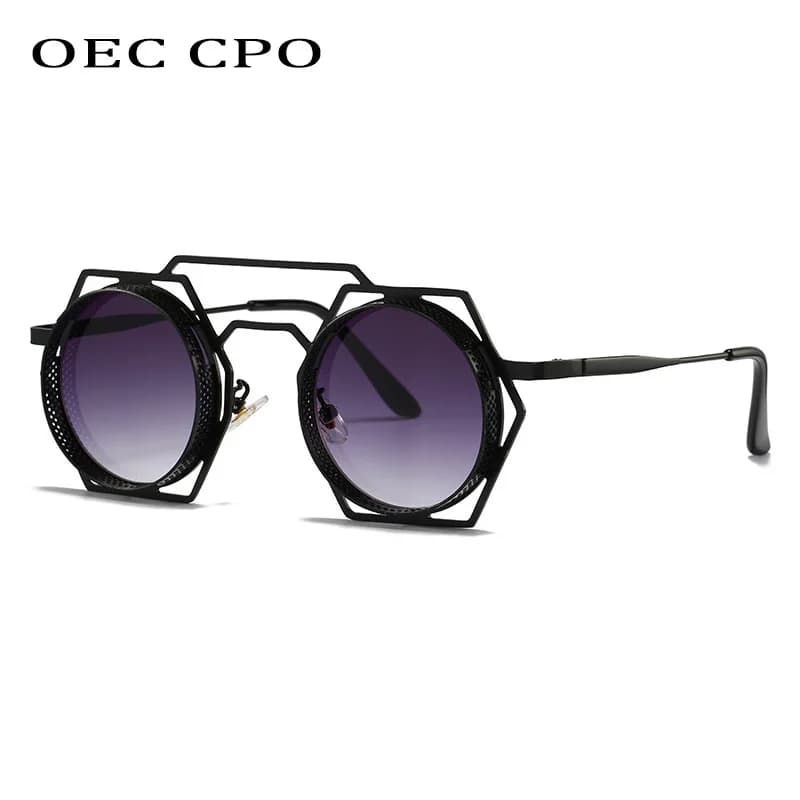 OEC CPO Steampunk lunettes de soleil rondes femmes hommes 2023 maille métallique personnalité lunett