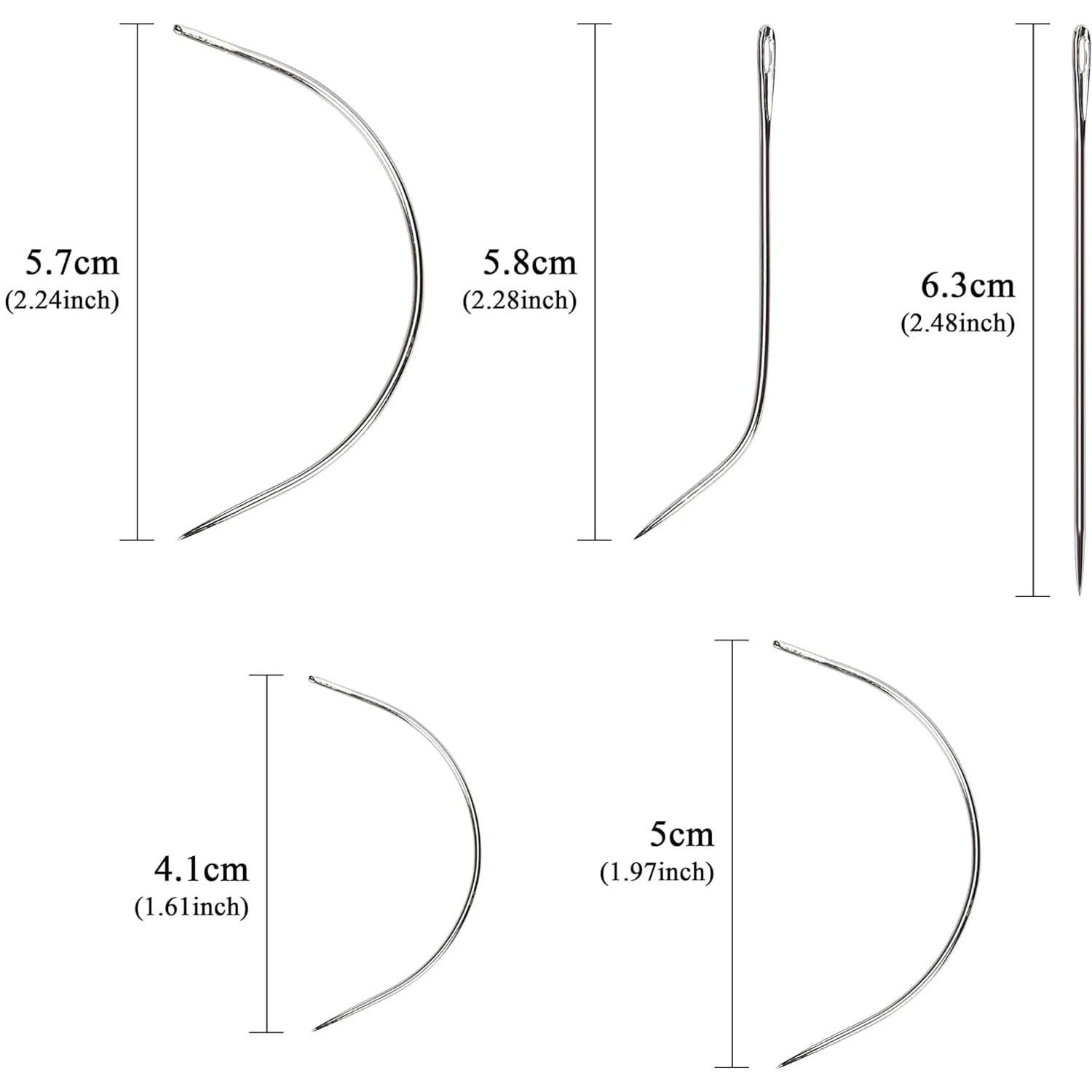 Aiguilles incurvées en acier inoxydable, Type C I L, pour la fabrication de perruque, en dentelle, a