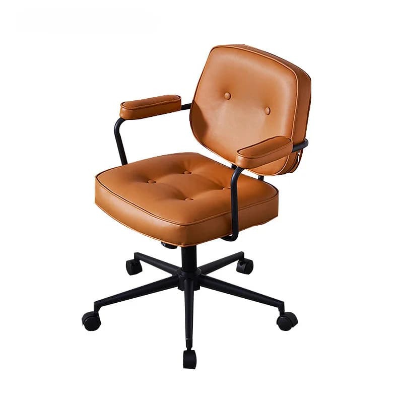 Chaise de Bureau à Dossier Simple avec Cadre en Acier, Fauteuil pour Ordinateur à Domicile, Bureau, 