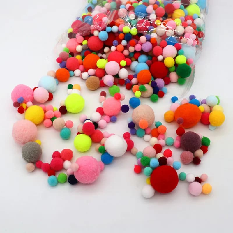 Pompons mixtes moelleux à haute élasticité, 8-30mm, doux, ameublement de maison, bricolage, artisana
