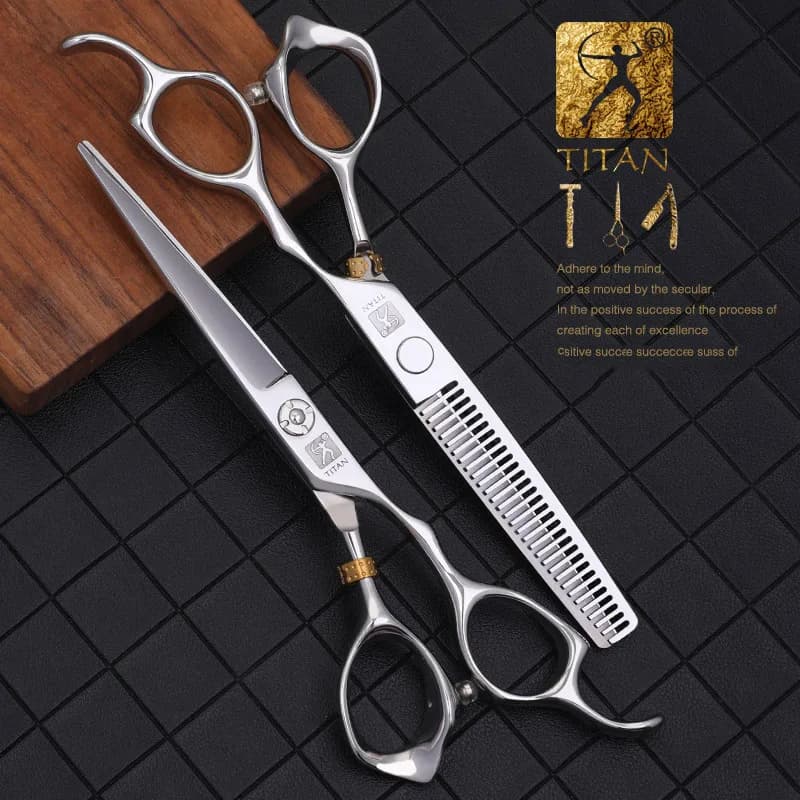 TITAN outils de barbier professionnels ciseaux à cheveux coupe amincissement cisaille de coiffure 5.