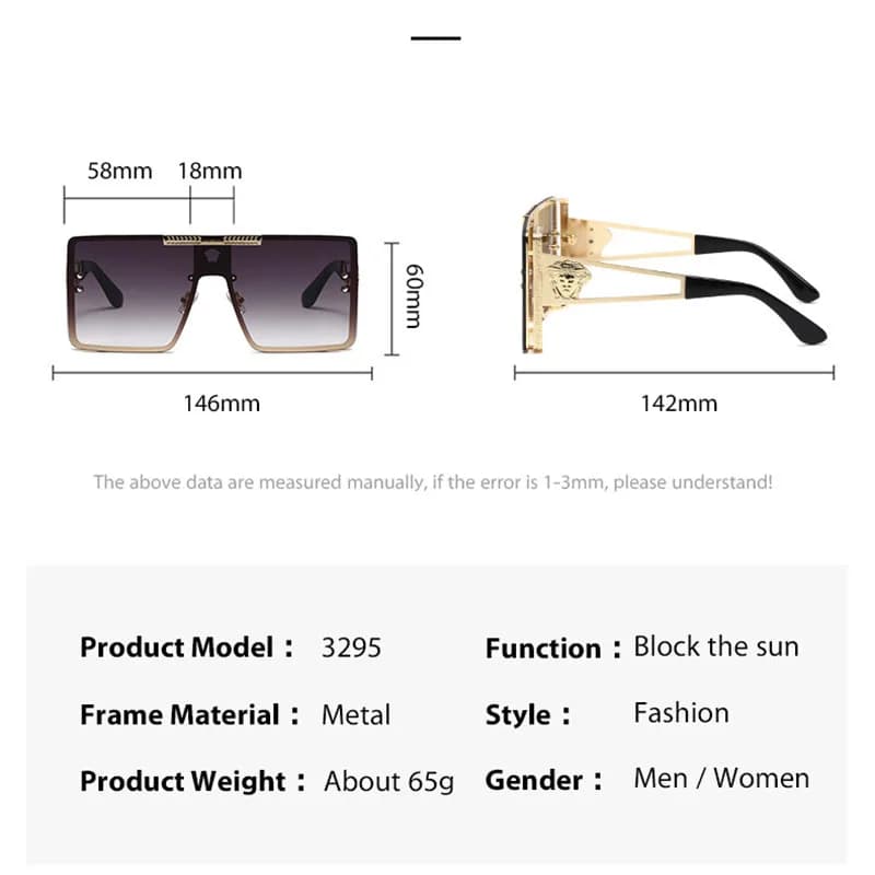 Nouvelles lunettes de soleil élégantes avec montures surdimensionnées, design métallique tendance, p