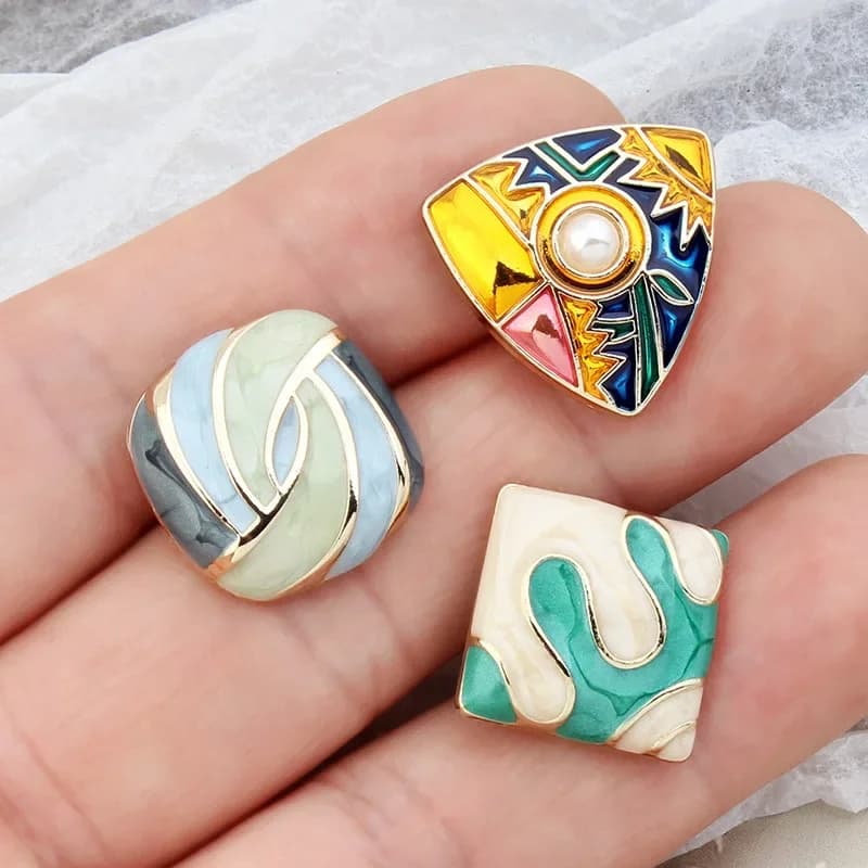 Boutons rétro décoratifs en métal pour vêtements femme pull Cardigan veste manteau costume couture a