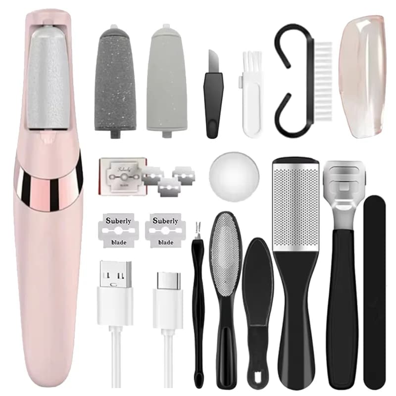 Lime Électrique Rechargeable pour les Pieds, Appareil de Pédicure, Dissolvant de Callosités, Outils 