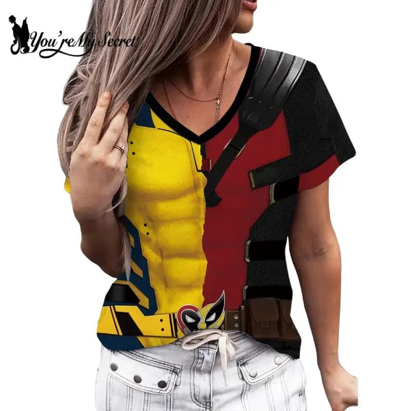 [Tu es mon Secret] T-Shirt femme Wolverine Cosplay Deadpool chemises à manches courtes Halloween car