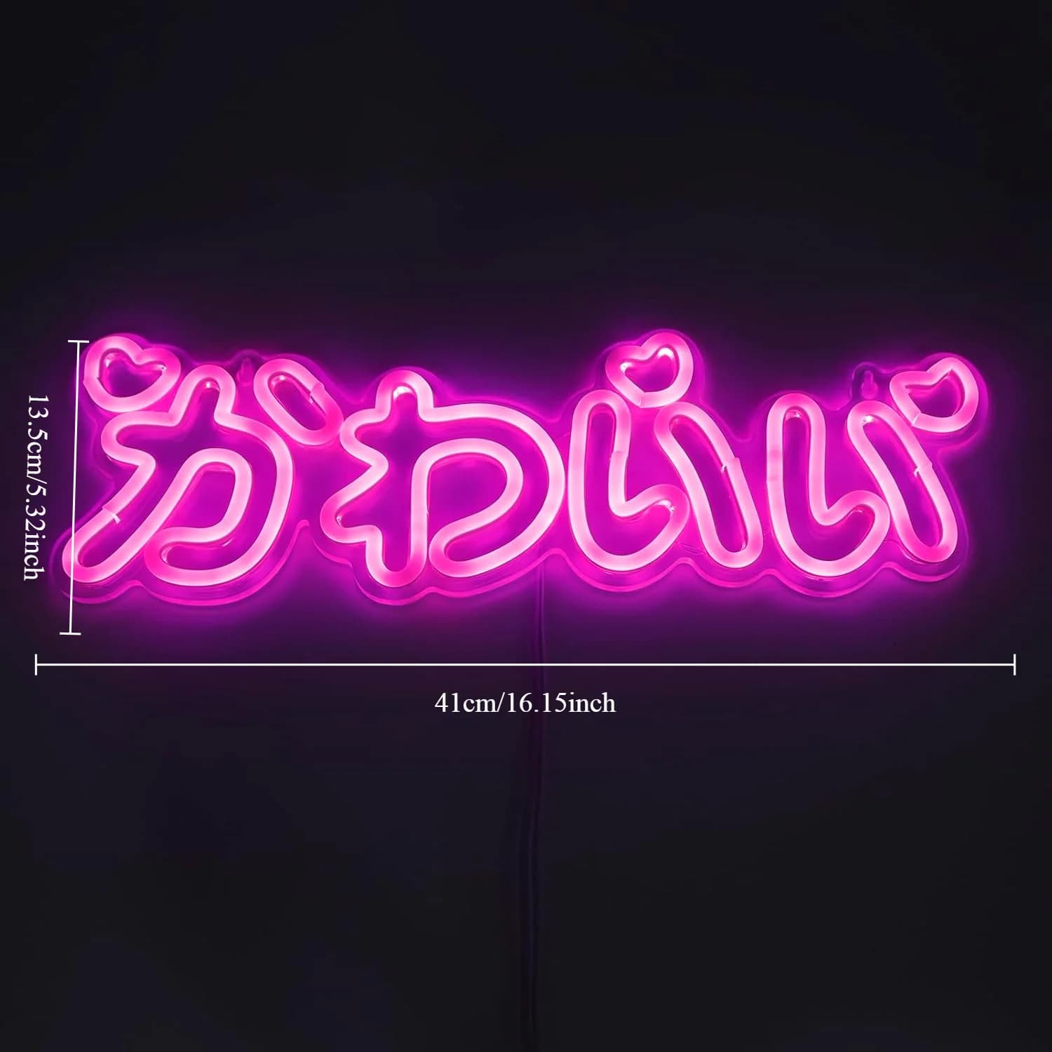 Enseigne au néon LED mignonne, lumière au néon rose japonaise, décoration d'intérieur de style japon
