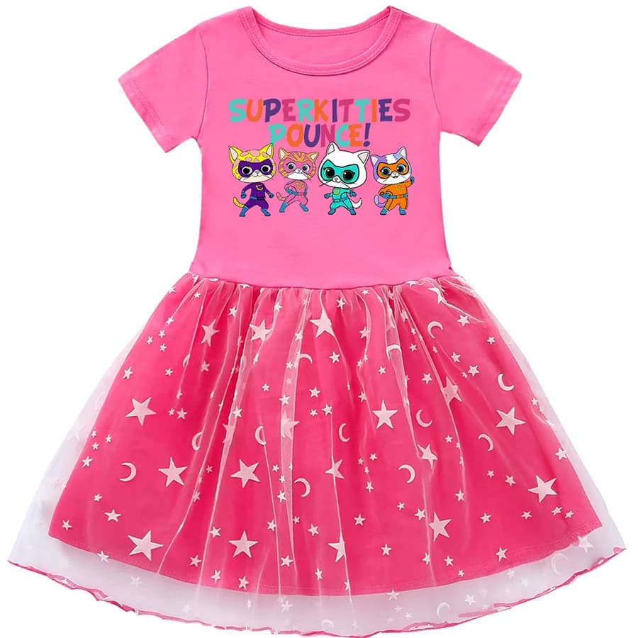 Vêtements d'extérieur Super Kitties, robe de princesse pour filles, tenues pour bébés filles, robes 