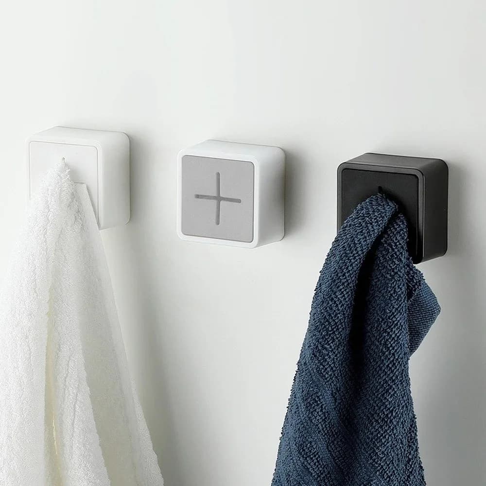 Porte-serviettes sans poinçon pour salle de bain, 2 pièces, porte-serviettes adhésif, crochet univer