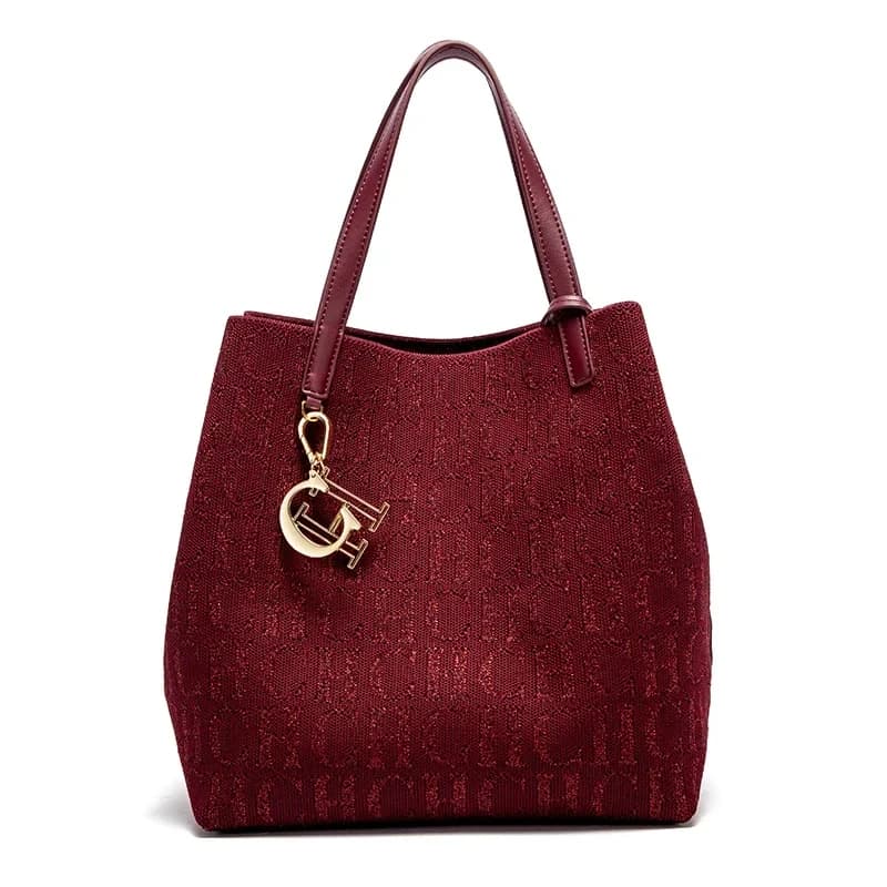 Sac fourre-tout grande capacité CH pour femme, sac à bandoulière minimaliste de couleur unie avec im