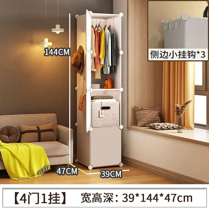 Armoire moderne mis ensemble, armoire Simple en plastique, Design de garde-robe modulaire bon marché