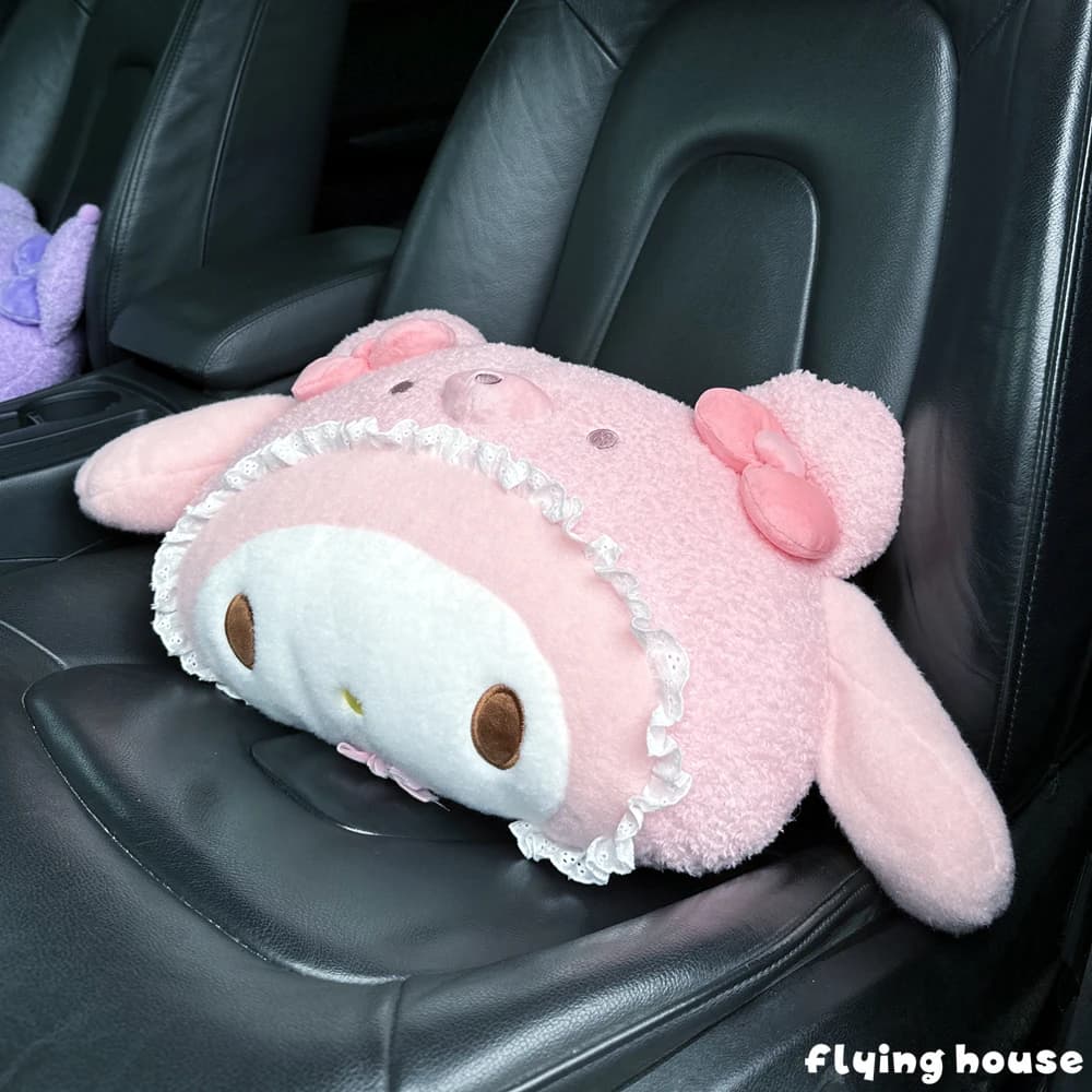 Coussin de Tête Mignon pour Siège de Voiture, Motif Dessin Animé Kuromi My Melody Cinnamoroll Pom Po