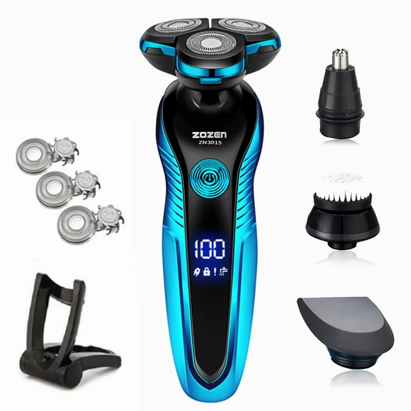 ZOZEN rasoir électrique rotatif rasoir électrique Rechargeable Machine à raser pour hommes tondeuse 
