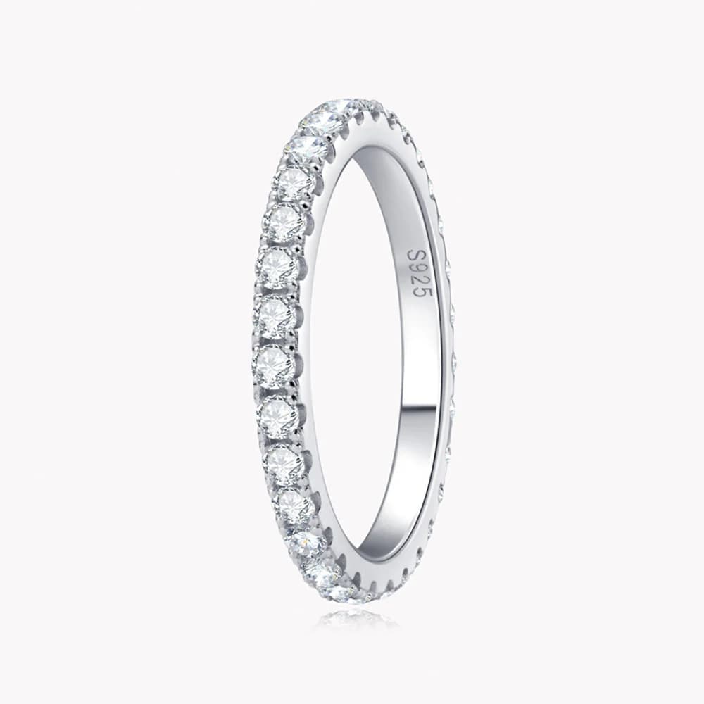 KNOBSPIN-Bague Moissanite en Argent Sterling 925 et Or Blanc Massif 18k, Alliance d'Éternité, Fiança