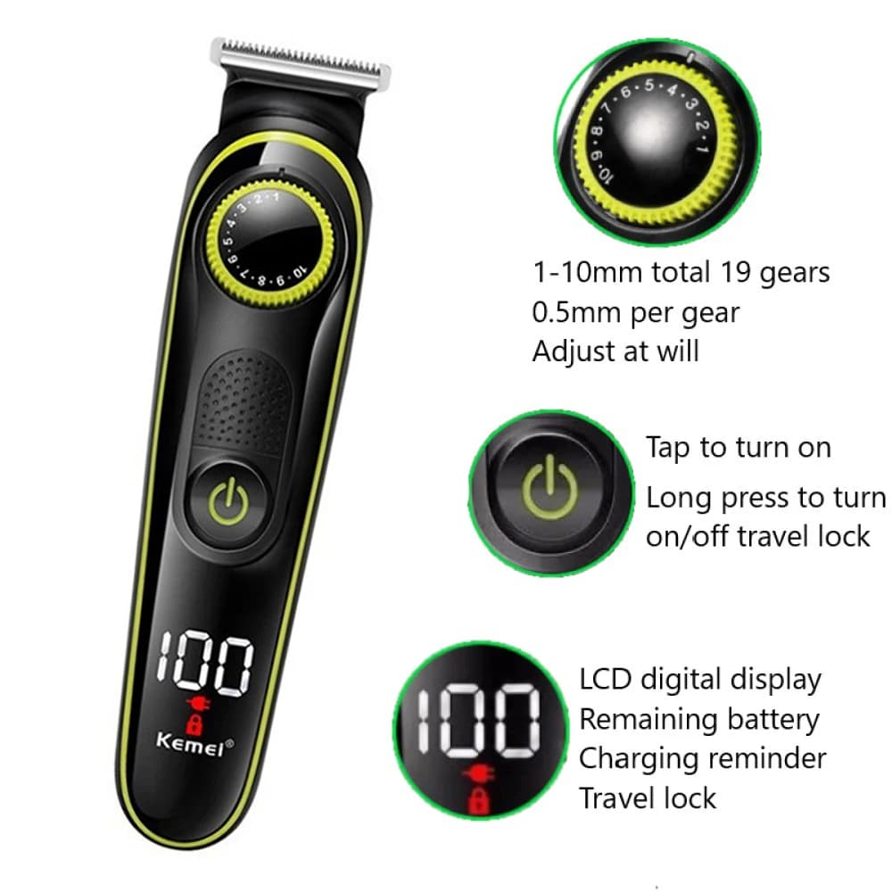 Kemei 696 tondeuse à cheveux électrique tondeuse multifonctionnelle pour hommes rasoir électrique po