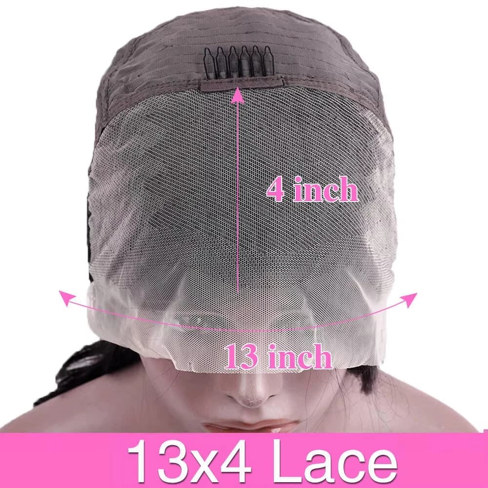 Perruques frontales en dentelle HD transparente 13x6, cheveux brésiliens lisses courts, densité 200%