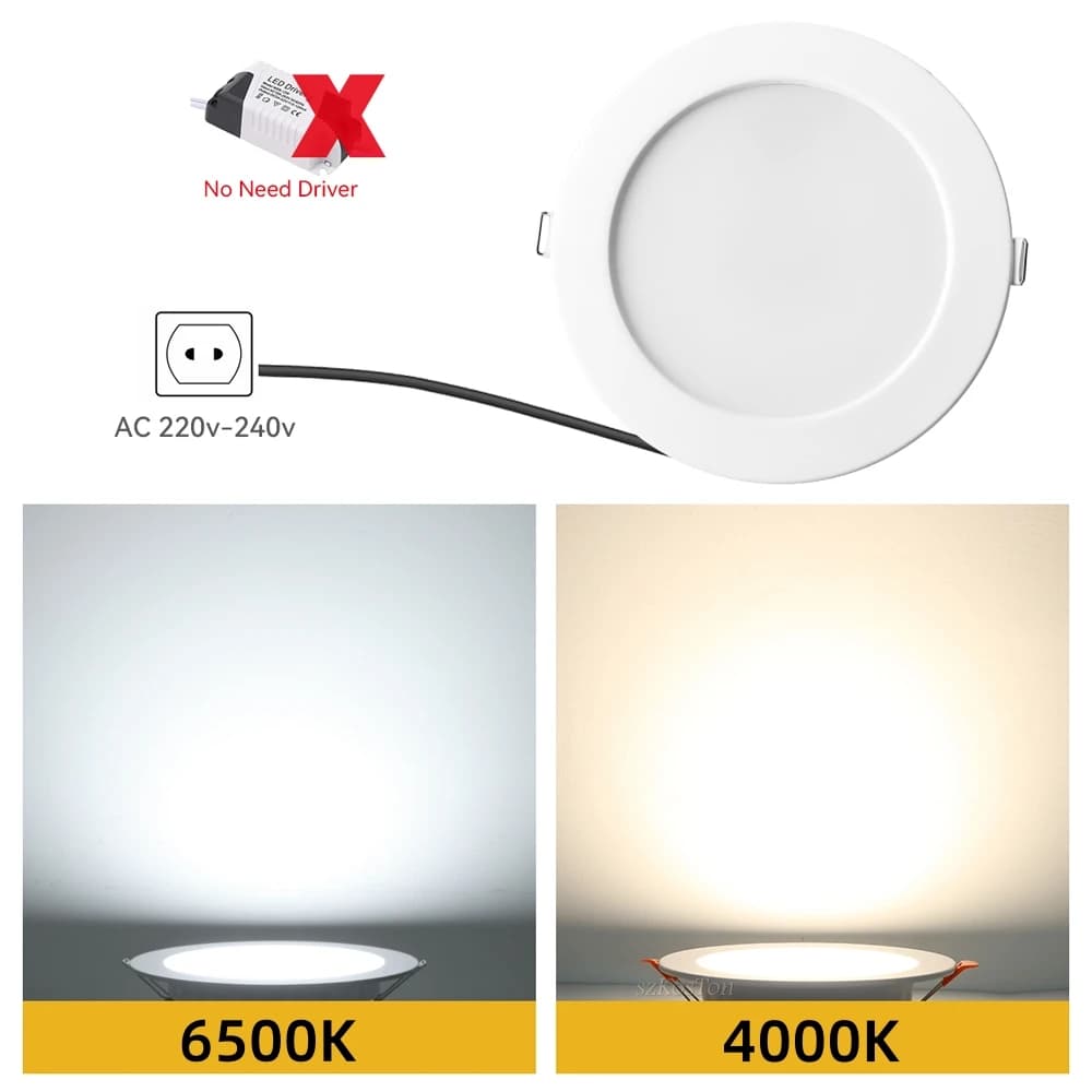LED Downlight AC 220V encastré LED plafonnier décoration ronde 5W 7W 9W 12W 20W LED Spot vers le bas