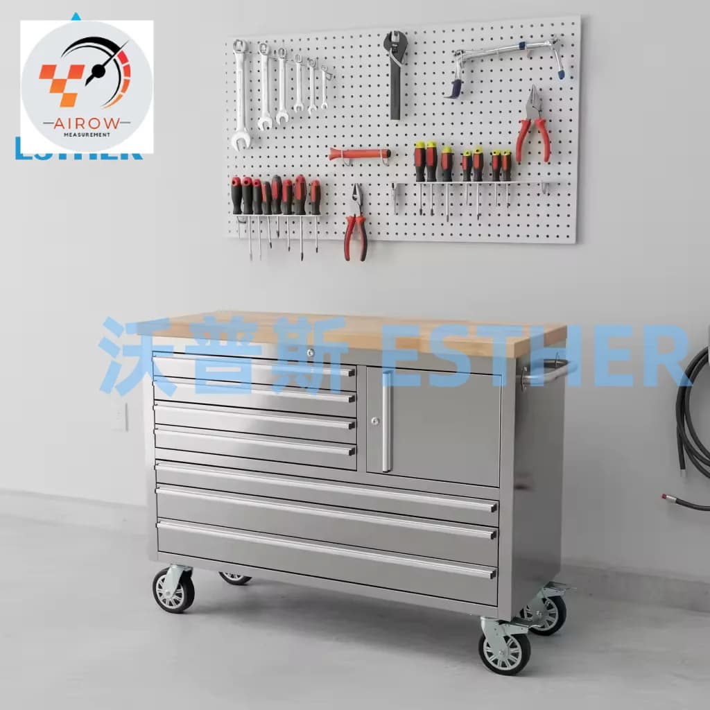 Banc de travail en acier inoxydable Airow 48 avec tiroirs - Banc de travail robuste pour garage et a