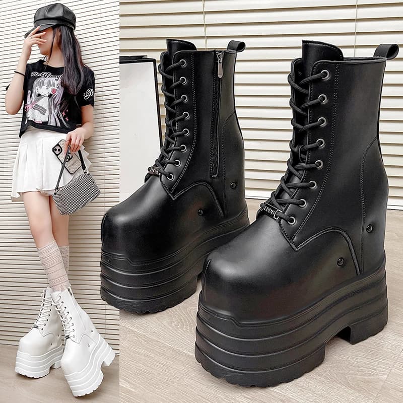 Talons Ultra hauts ~ bottes rehaussantes de 24cm pour femmes, nouvelles bottes courtes de grande tai